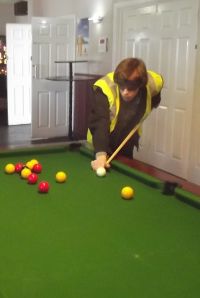 World Sight Day Oct 2014 James playing pool with only verbal directions 052